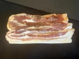 Sliced smoked bacon from Drier's Meat Market, hickory-smoked in-house in Three Oaks, Michigan
